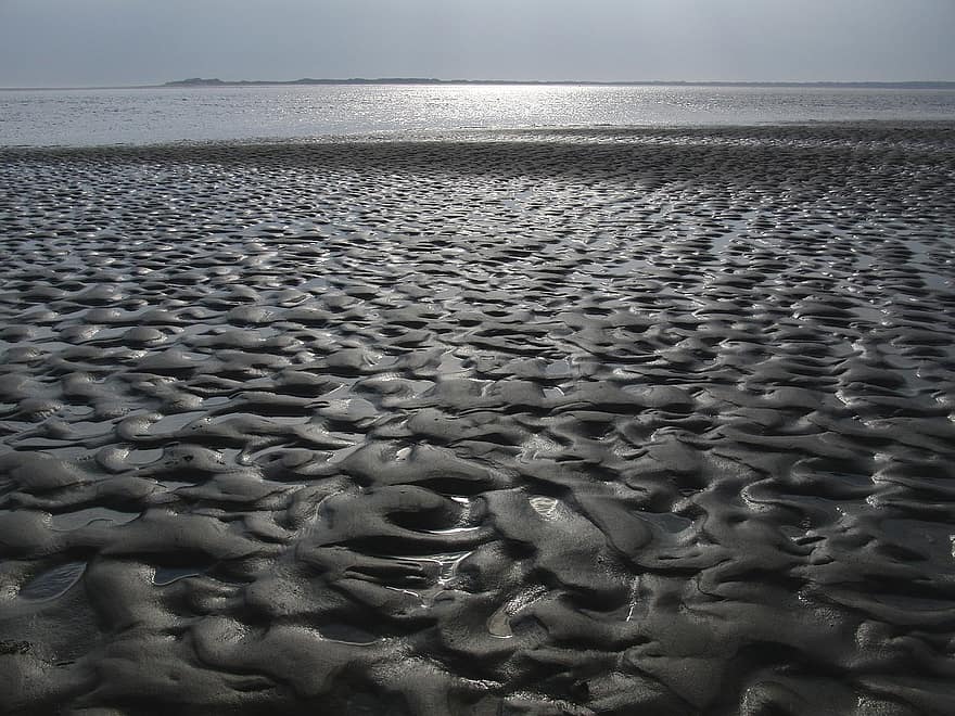 Sea, Low Tide, Sand, Ocean, Shore, Seashore, Nature, Ebb, Intertidal Zone, Föhr, Wadden Sea