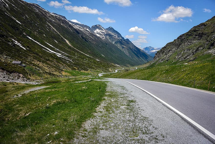 Дорога, гора, сельская местность, пейзаж, горный пейзаж, горная дорога, асфальтовая дорога, природа, Альпы