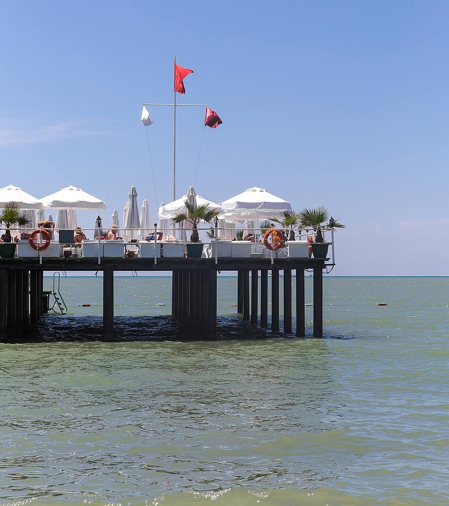 Lounge, Overwater Boardwalk, Sea, Ocean, Nature, Deck