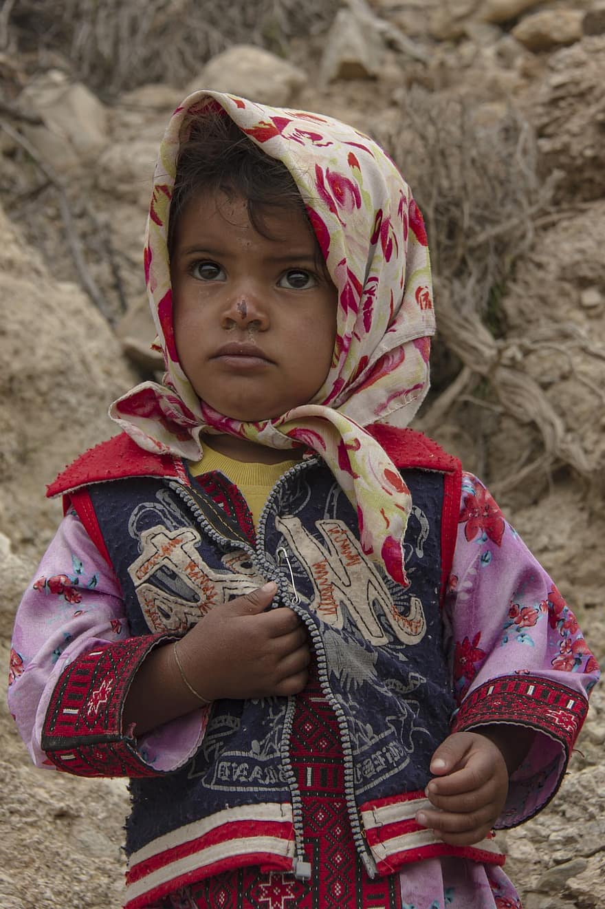 kid, portrett, pike, baby, barn, baloch mennesker, kanon foto