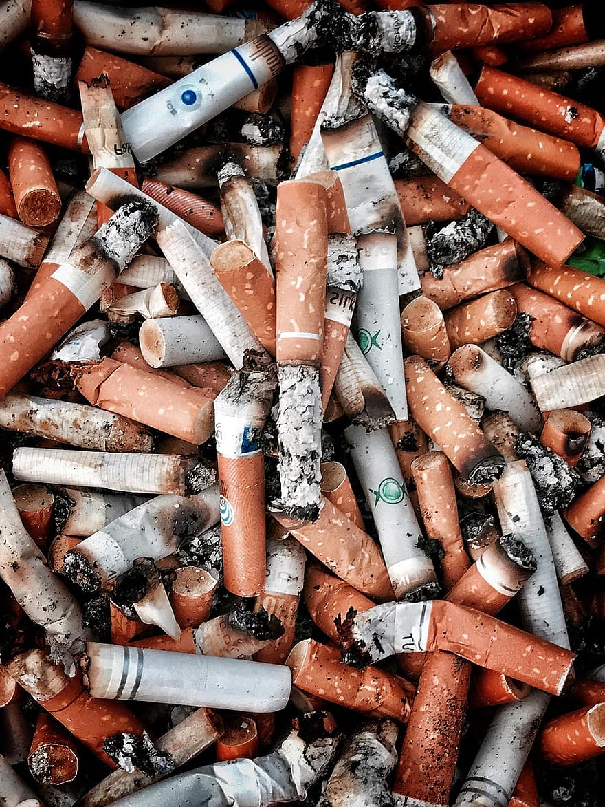 Smoking, Cigarettes, Nicotine, Addiction, Ash, Ashtray, Cigarette Butts
