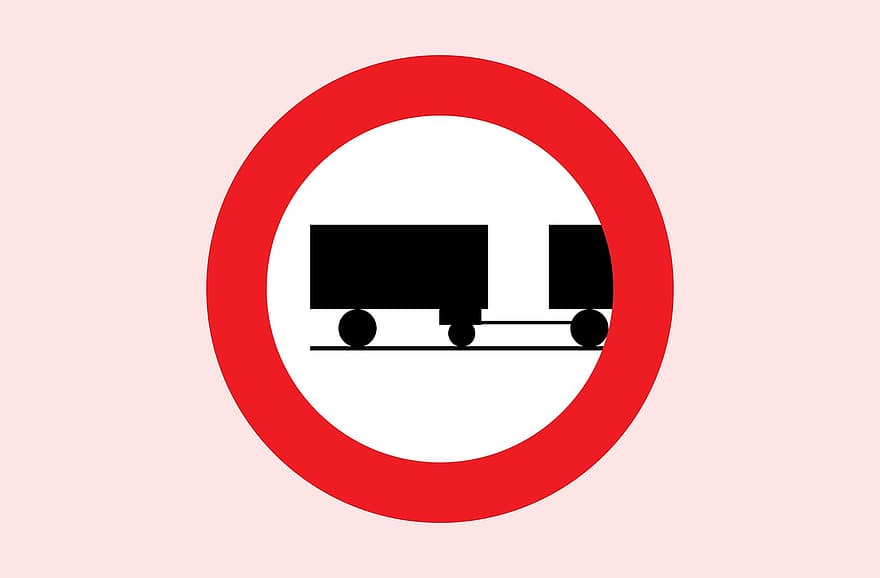 ceļš, zīmes, Austrijā, aizliegums, satiksmi, uzmanību, Nē, kravas automašīnas, zīmējums