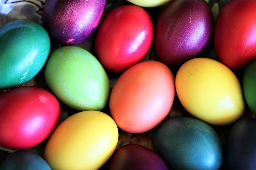 अंडे, ईस्टर, रंगीन, वसंत, त्यौहार, रिवाज, अंडा, उज्ज्वल, रंग, खाना, आकार