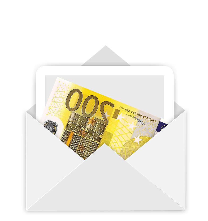 envelope, dinheiro, euro, conta, presente, Natal, o email, postar, personagens, Internet, comunicação