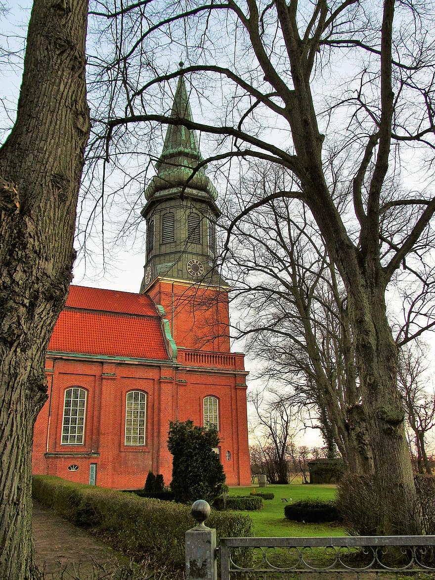 Church, Tower Clock, Tower, Tree, Graveyard, Park, Religion, Church Tower, christianity, architecture, history