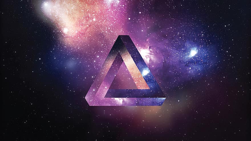 Platz, Dreieck, bunt, Hintergrund, kosmisch, Sterne, Galaxis, Ewigkeit