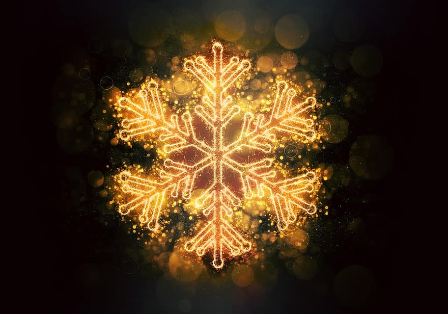 Snowflake, Winter, Christmas, Crystal