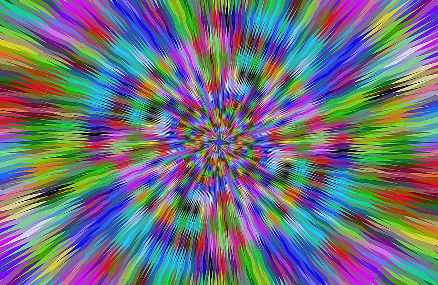 Vibrant, Background, Hypnotic, Hypnosis, Psychedelic, Abstract, Artwork, Decoration, Radiation, Burst