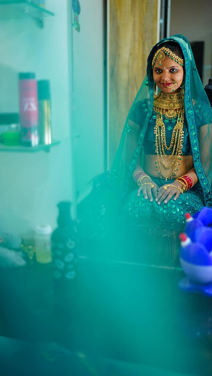 sonam prajapati, model-, acteur, Indiaas, meisje, vrouw, bruid