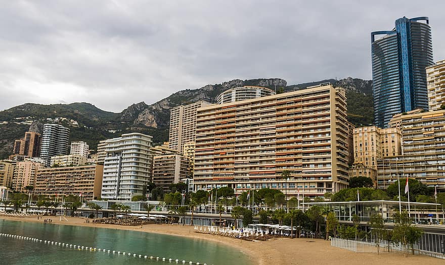 ciudad, edificios, viaje, turismo, playa, costa, arquitectura, urbano, paisaje urbano, Mónaco, Monte Carlo