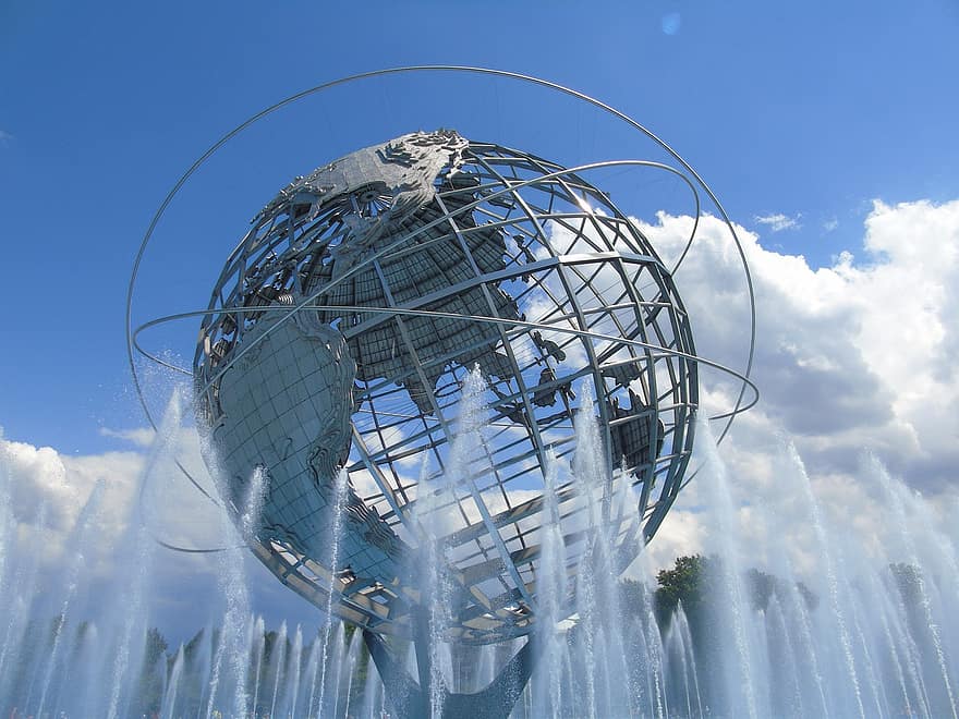 unisferio, Nueva York, parque, globo, Monumento, ciudad, punto de referencia, reinas, America, símbolo, agua