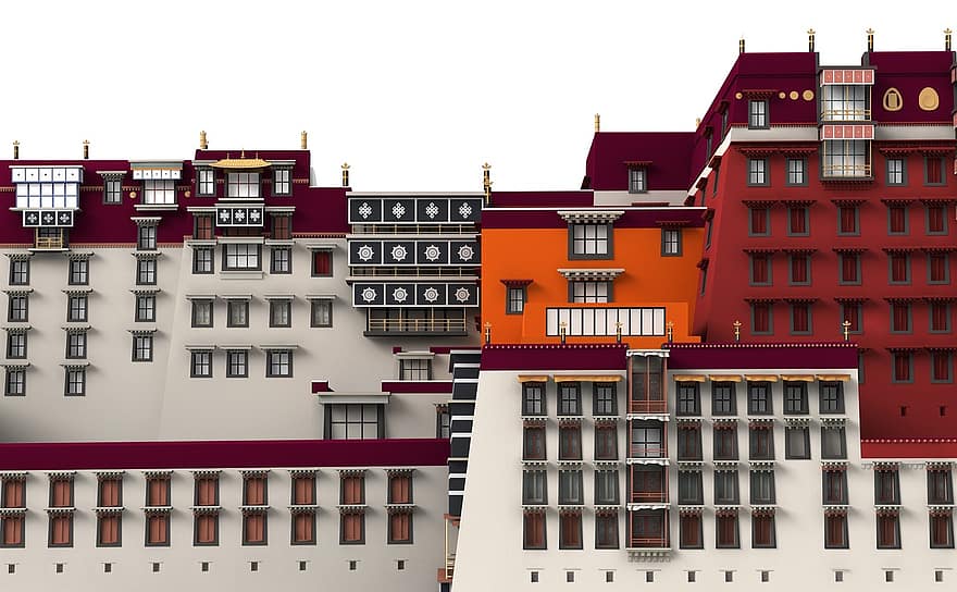 potala, Palácio, lhasa, arquitetura, construção, Igreja, lugares de interesse, historicamente, turistas, atração, ponto de referência