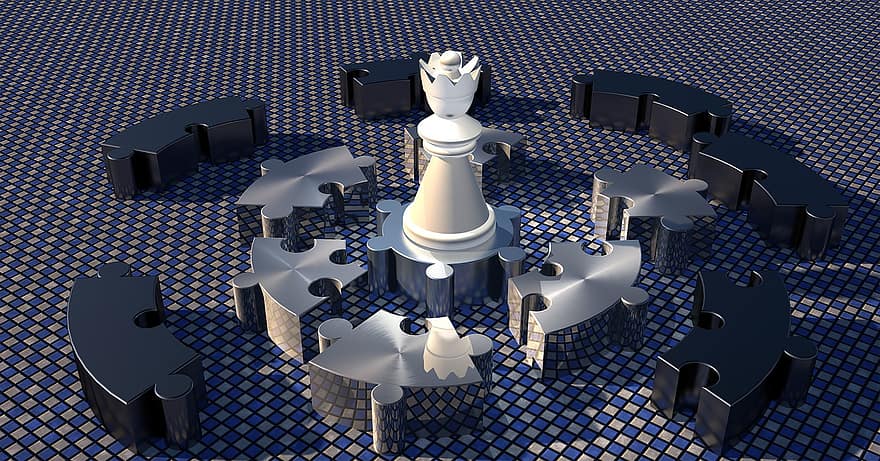 Lady, Chess Piece, Kreispuzzel, Platform, Presentation, Puzzle, 3d, Task, Solution, Problem, Problem Solution