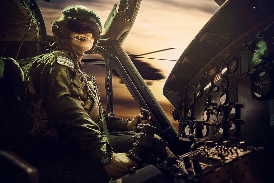 Pilot, Aircraft, Flight, Helicopter, Aviation, Combat, Fly, Chopper, Flying