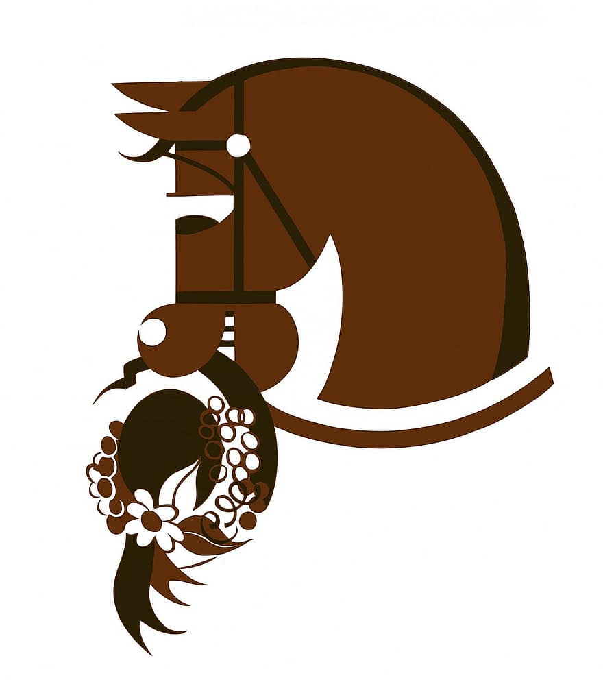 cheval, tête, équine, poney, dessin animé, chapeau, en portant, bouche, amusement, marrant, humour