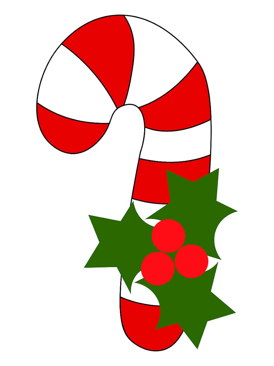 caramels, bastó de caramel, Nadal, hivern, il·lustració, celebració, decoració, temporada, regal, símbol, vector