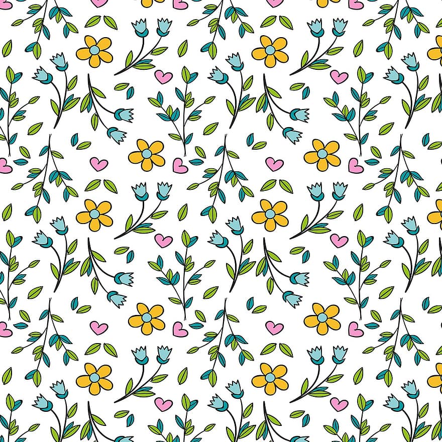 Flowers, Pattern, Wallpaper, Floral, Seamless, Garden, Spring, Bloom, Blossom, Background, Scrapbooking