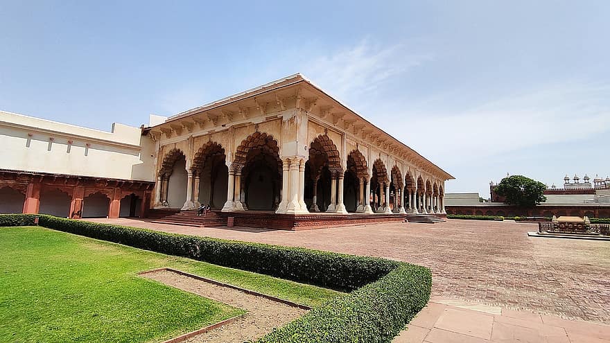 edifici, castell, palau, monument, agra fort, Índia, agra, arquitectura, turisme, mughals