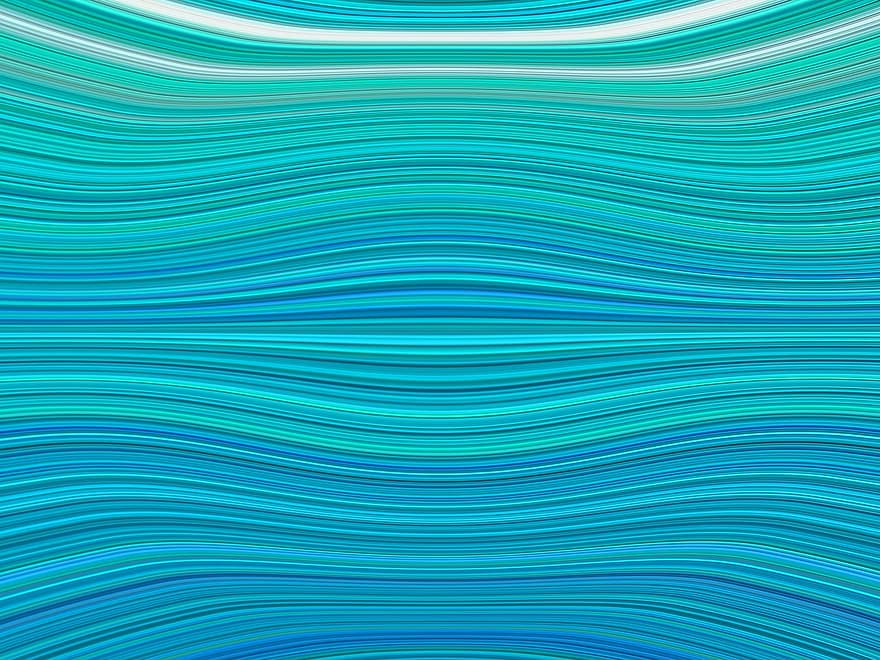 Blau, Türkis, Welle, Hintergrund, abstrakt