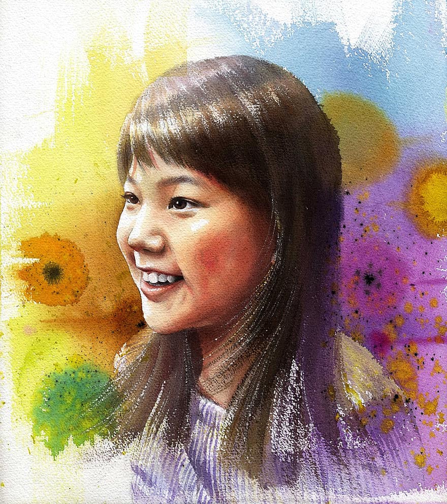 Watercolor, Art, Baekjunseung, Figure Paintings, Watercolor Portrait, Fine Art, Portraits, Figure, Children, Paints, Junsung Back
