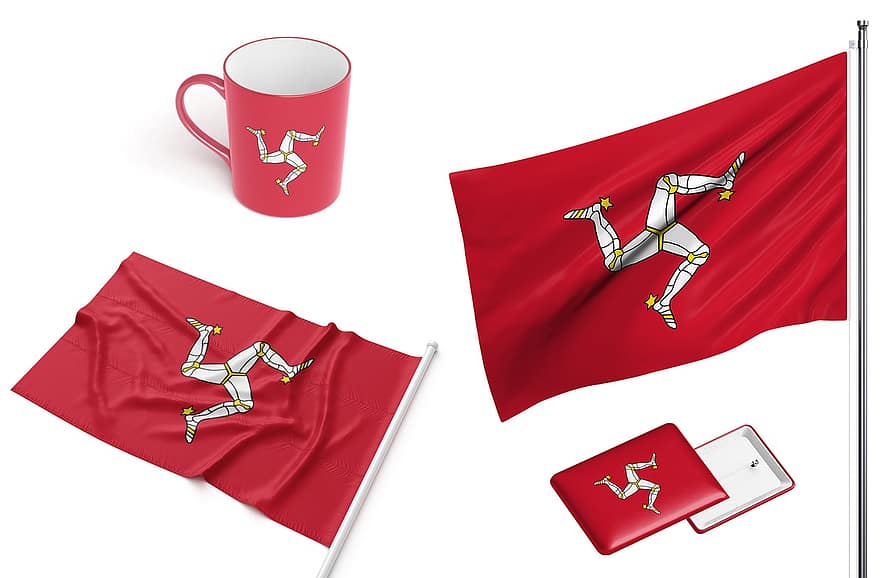 Острів Мен, країна, прапор, залежний, національність, чашка, дизайн