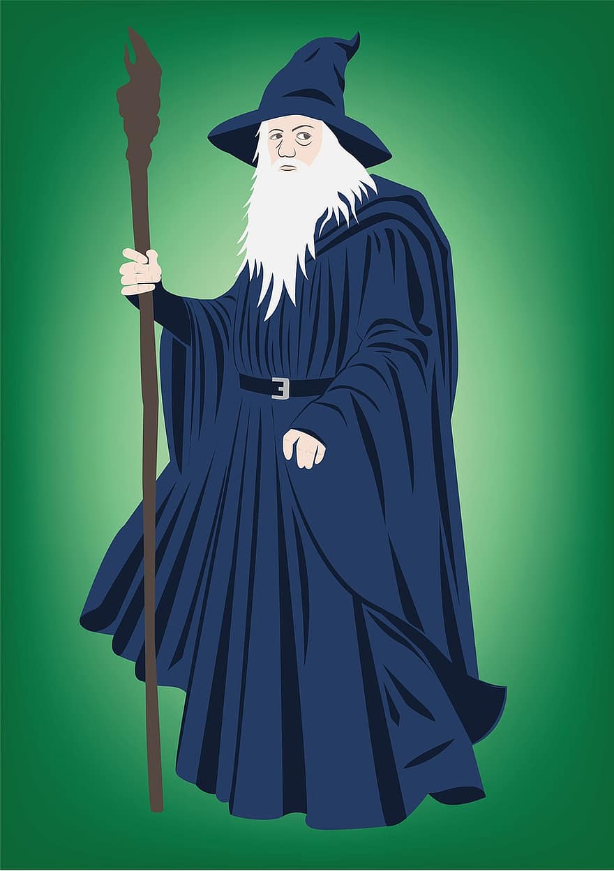 Gandalf, Lord Of Rings, Sorcerer, Wizard, Hat, Beard, Tolkien, Fantasy, Magician, Wisdom, Man