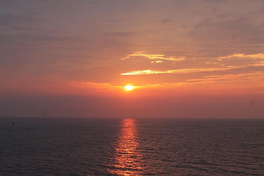 Östersjön, solnedgång, gyllene timmen, baltisk, nordiska, Skandia