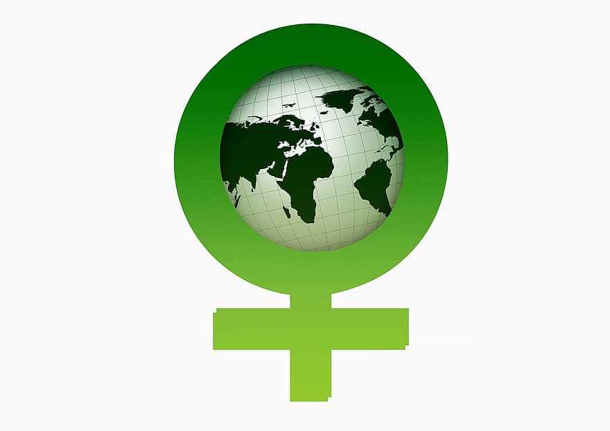 puterea femeilor, Femeie, glob, Pământ, simbol, semn femeie