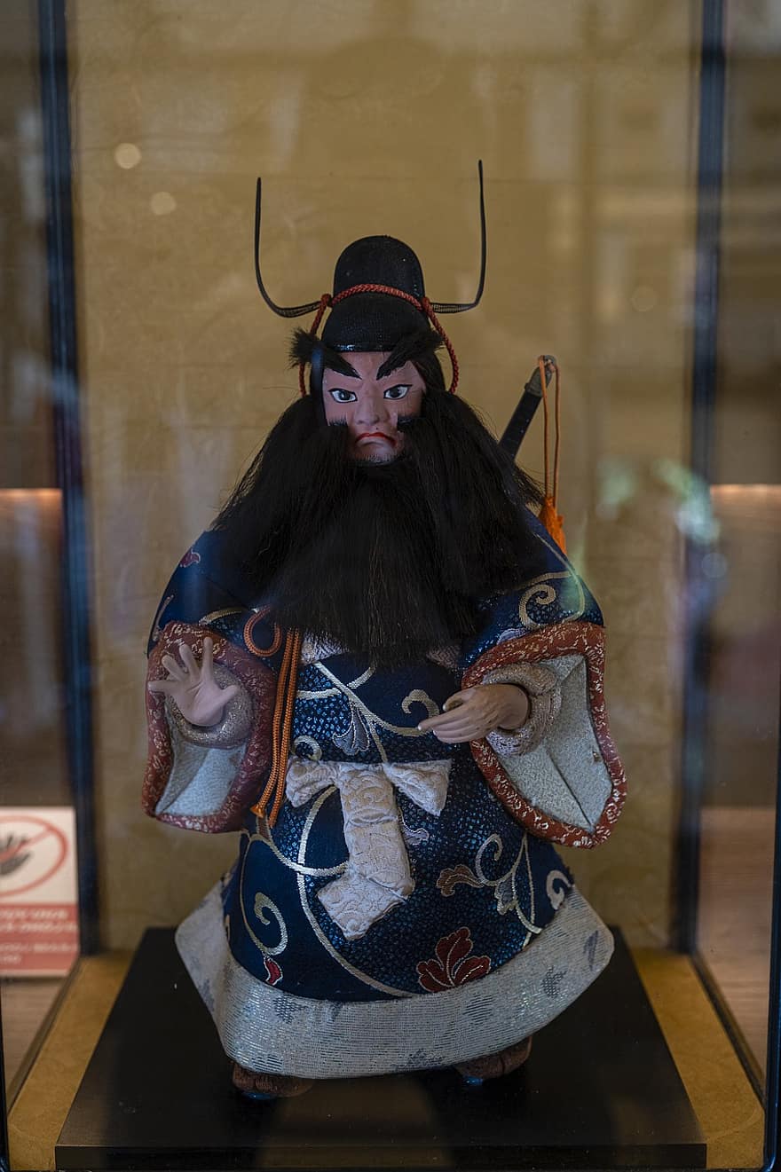 asiatische Puppe, asiatische Kultur, Asiatisches Artefakt, Museum, Sammlerstück, Männer, Kulturen, Erwachsene, eine Person, traditionelle Kleidung, Porträt