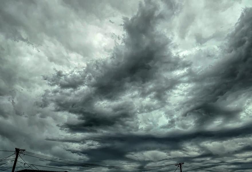 Wolken, Himmel, Sturm, Wolkengebilde, stürmisch, wolkig, Atmosphäre, Wetter, Wolke, bedeckt, dunkel