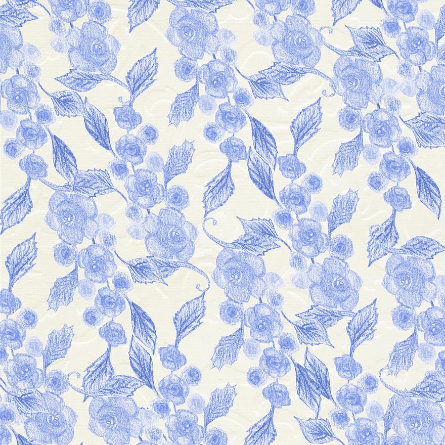 Background, Page, Template, Floral, Blue, Flower, Square, Soft, Romantic, Scrapbooking, Arts And Crafts