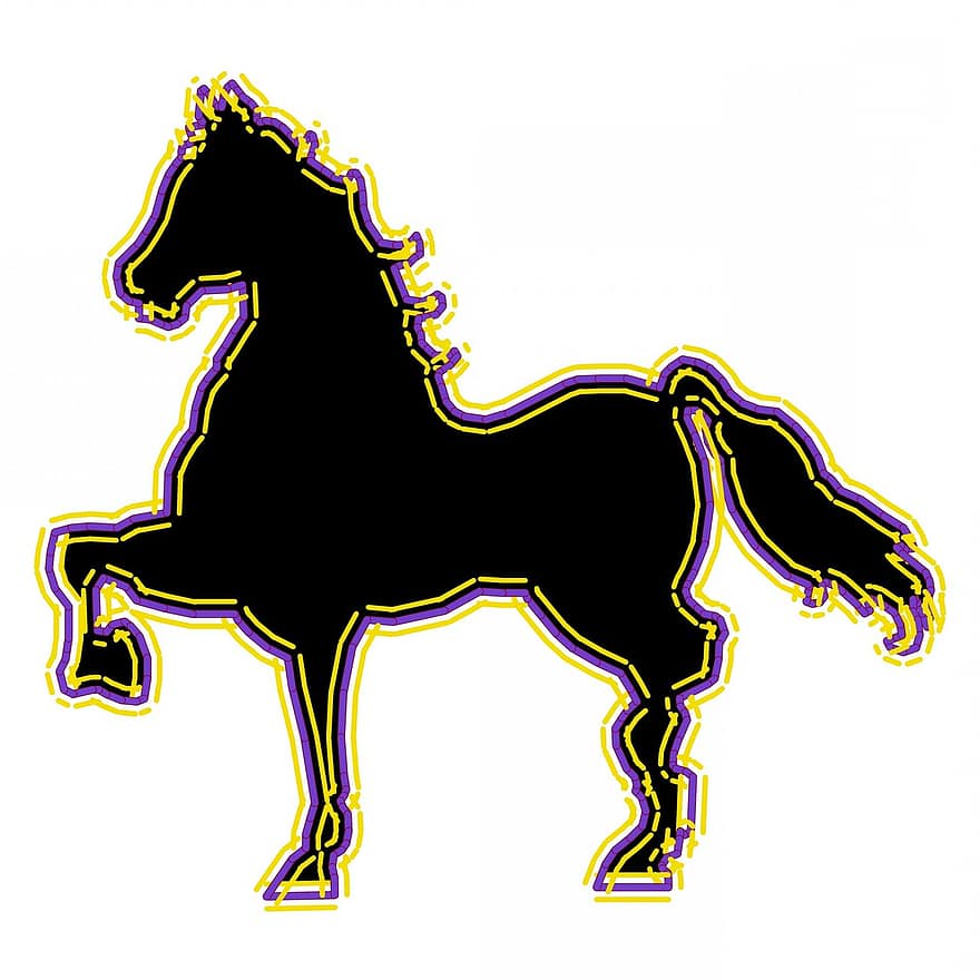 paard, silhouet, zwart, lichaam, kleur, schets, wit, achtergrond, race