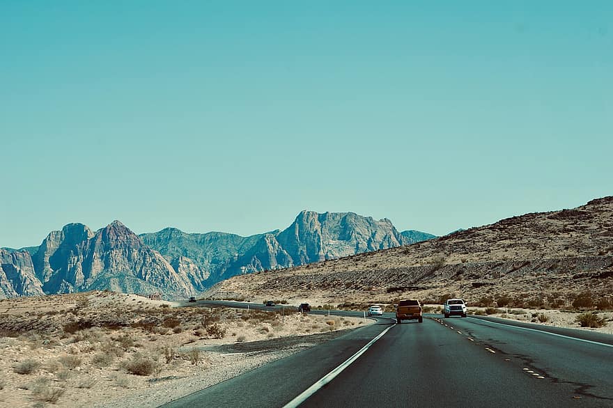 път, кола, пътуване, пустинен, планина, магистрала, пейзаж, природа, дом, посока, на открито