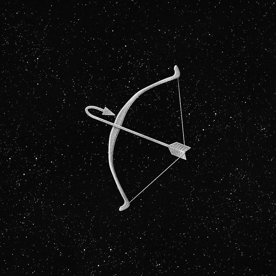 flèche, arc, univers, tir à l'arc, contradiction, absurdité, direction, étoiles, étoilé, galaxie, espace