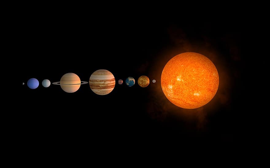 Sol, planet, solsystem, kosmos, astronomi