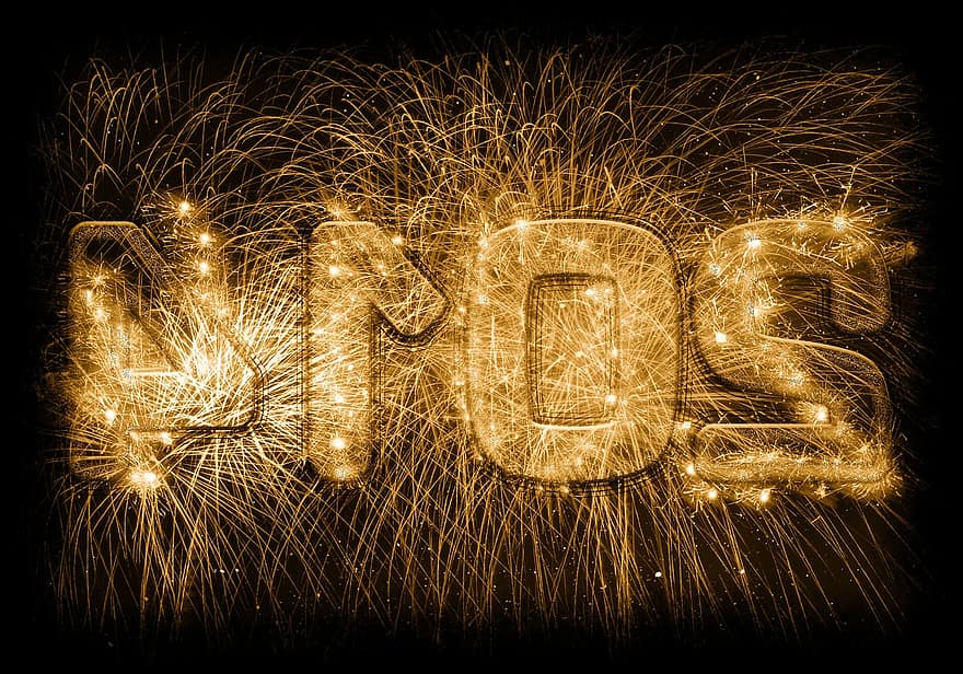 New Year's Day, New Year's Eve, Gold, Sylvester, Fireworks, Year, Radio, Shower Of Sparks, Shining