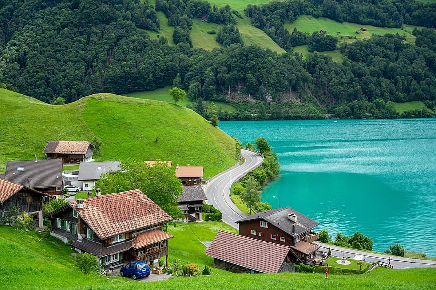 Suíça, suíço, panorama, fotografia