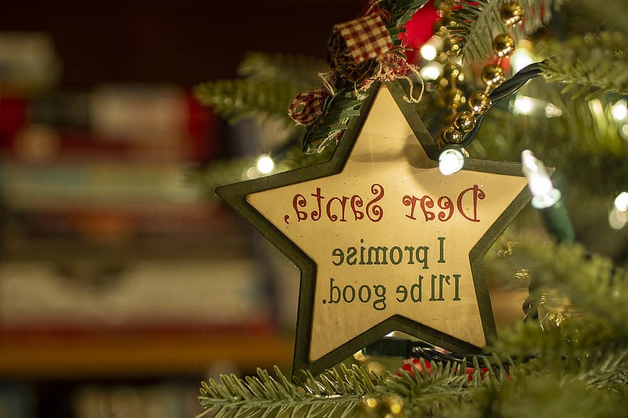 Weihnachten, Ornament, Baum, Santa, Star, Grün, Dekoration, Feier, Weihnachtsdekoration, Jahreszeit, beleuchtet