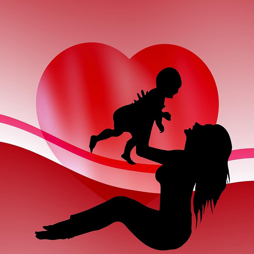 майка и бебе, семейство, бебе, майка, дете, майка бебе, родител, щастлив, майчинство, детство, Червено щастливо