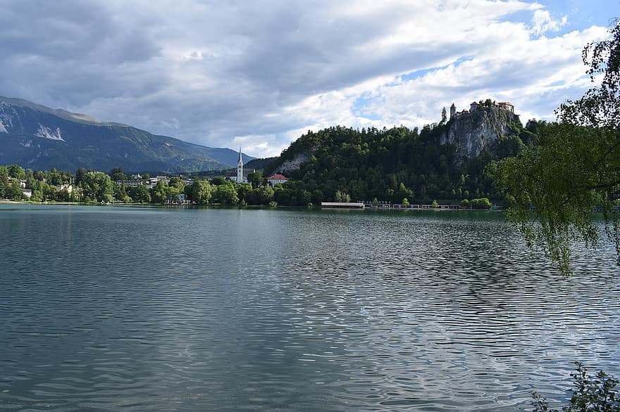 Lake Bled, göl, Slovenya, julian alpleri, orman