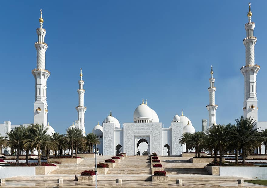 купол, архитектура, джамия, небе, Абу, религия, джамия в Абу Даби, Аллах, арабски, сграда, култура