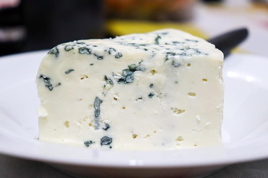 fromage, fromage bleu, laitier, aliments, pièce, tranche