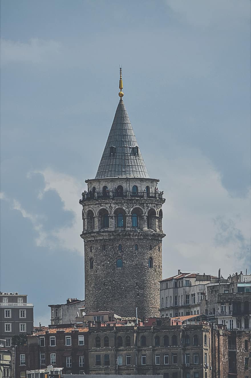 torony, utazás, idegenforgalom, Isztambul, Galata, építészeti, Beyoglu, építészet, híres hely, történelem, kereszténység