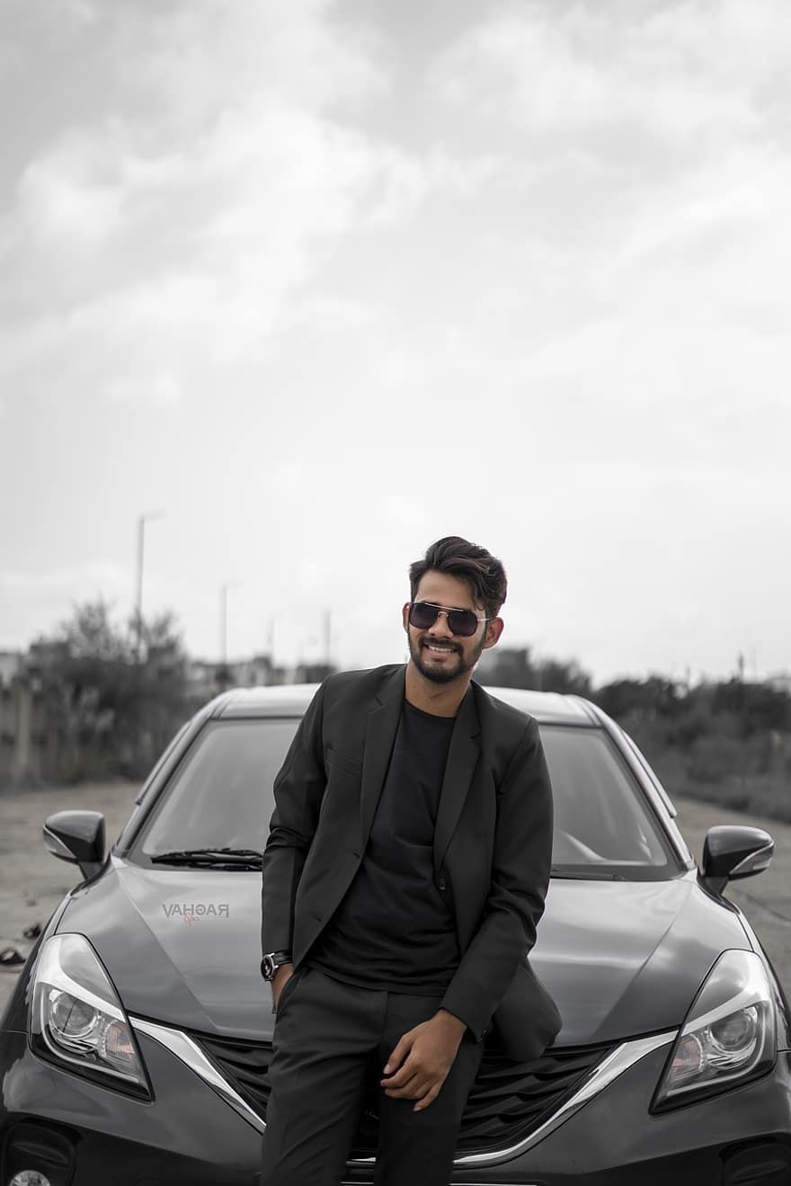 man, car, smiling, men, one person, adult, males, suit, sunglasses, young adult, lifestyles