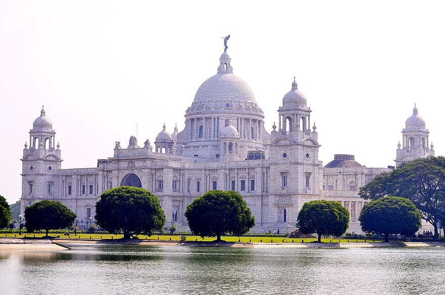 memoriale di victoria, lago, punto di riferimento, Kolkata, costruzione, storico, turismo, attrazione turistica, giro turistico, Calcutta, Bengala