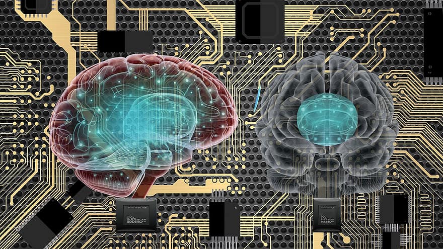 smadzenes, tehnoloģijas, datus, digitāls, komunikāciju, tīklā, domāšana, nākotnē, sci fi, futūristisks, prātā