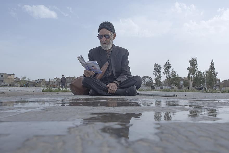 starý muž, portrét, venku, qom, Írán, Perský muž, Íránský muž, pouliční fotografie, asijských lidí, muži, jedna osoba