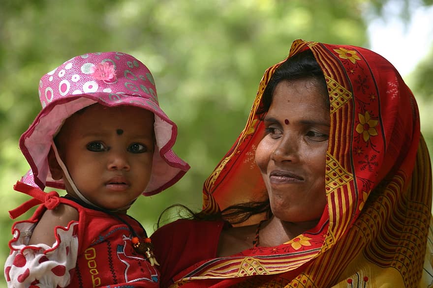 Indian, Portrait, Mother, Child, Mother And Child, Face, Hinduism, Culture, People, Hindu