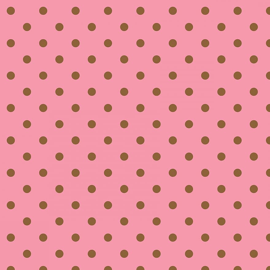 Polka Dots, Pink, Brown, Dots, Spots, Pattern, Background, Wallpaper, Paper, Scrapbooking, Dot Pattern