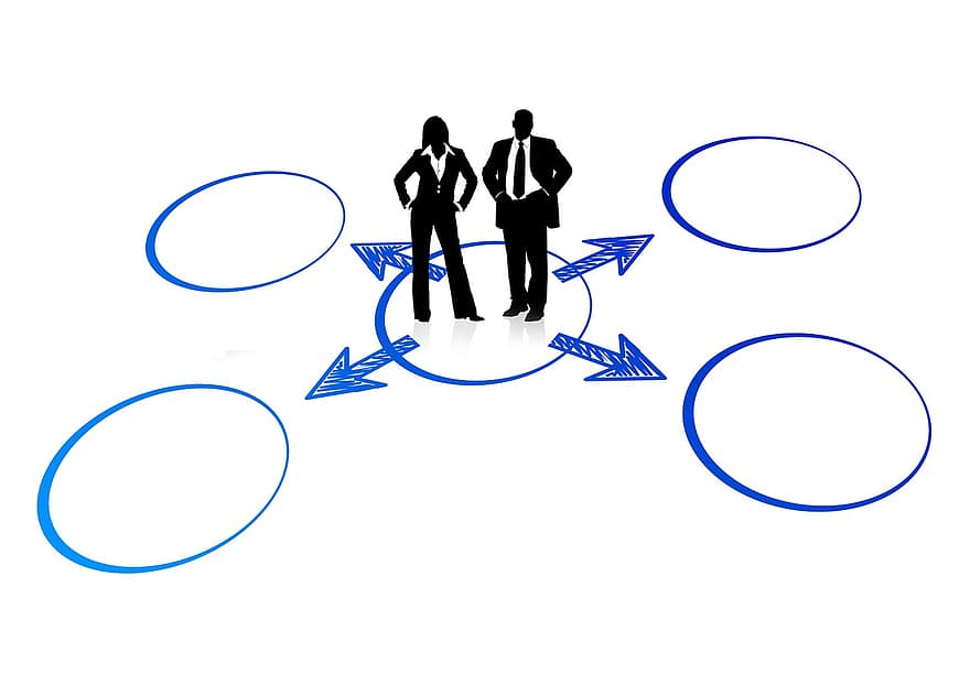 Rete, il giro, cerchio, anelli, uomini d'affari, circuito, networking, umano, Comunità, società, attività commerciale